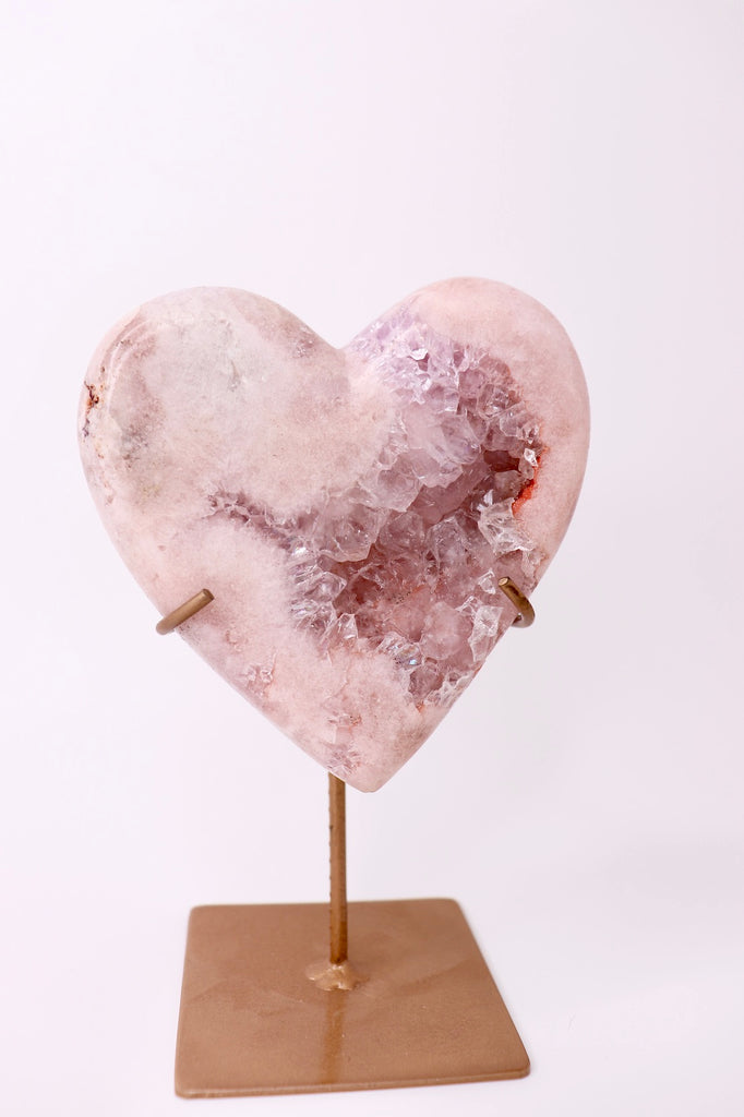 PINK AMETHYST / / HEART WITH STAND #8