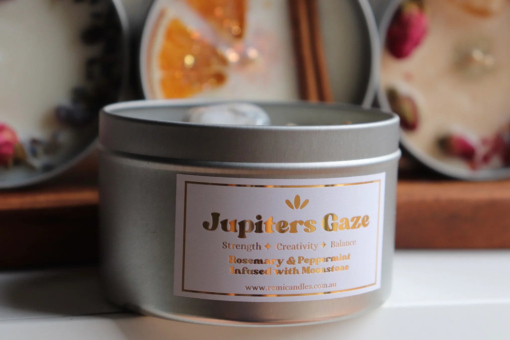JUNIPERS GAZE / / CRYSTAL INTENTION CANDLE