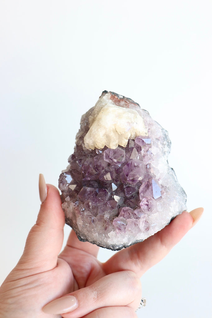 AMETHYST CLUSTER - WITH CALCITE INCLUSION #2
