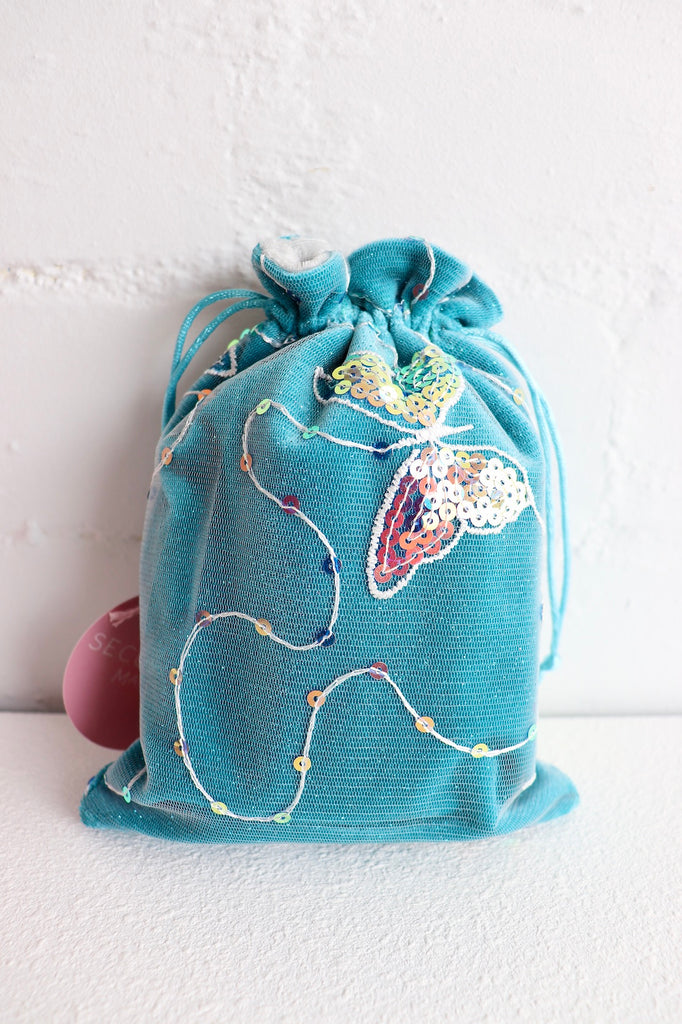 TEAL SEQUIN BUTTERFLY TAROT BAG / / LITTLE WITCH CO EXCLUSIVE