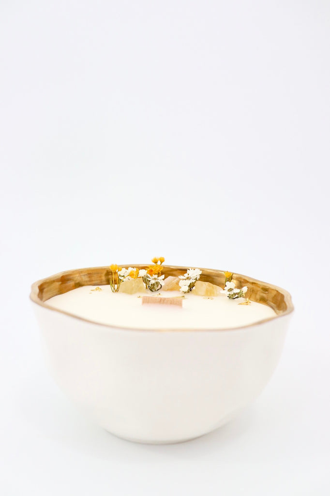 CITRINE CRYSTAL CANDLE / / LITTLE PINK FOX