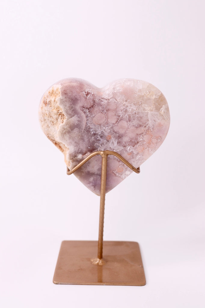PINK AMETHYST / / HEART WITH STAND #9