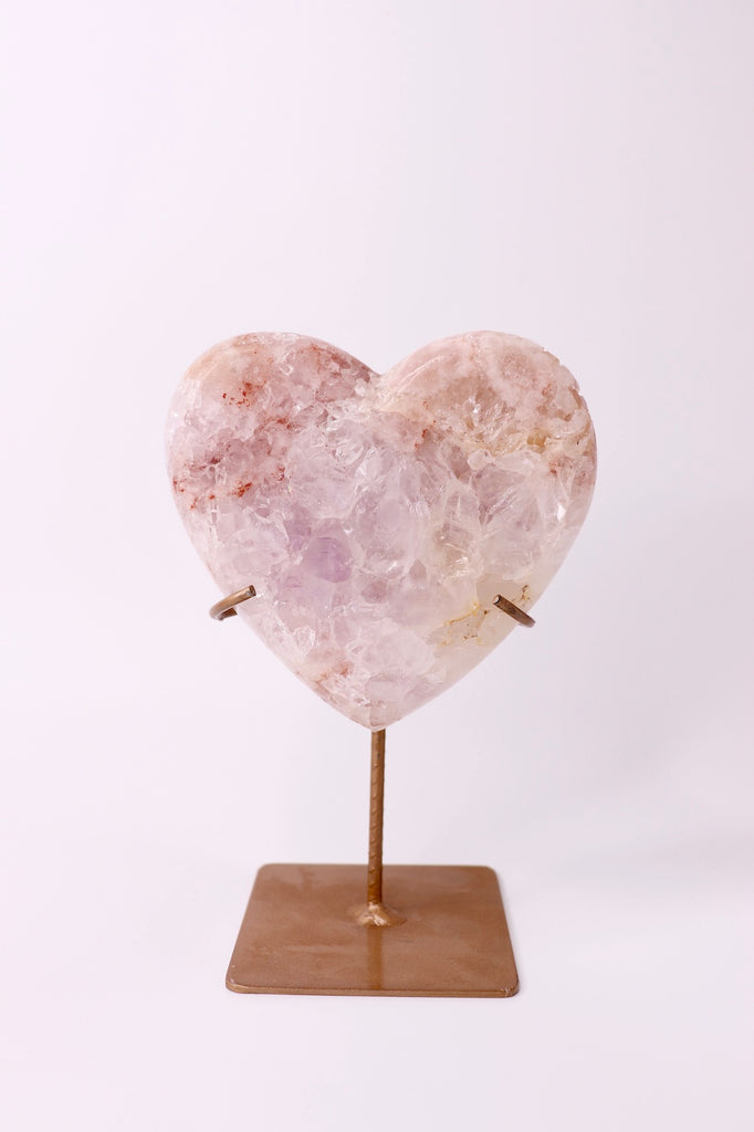PINK AMETHYST / / HEART WITH STAND #10