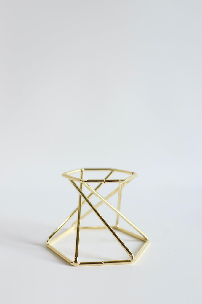 REVERSIBLE GEOMETRIC SPHERE STAND / / GOLD