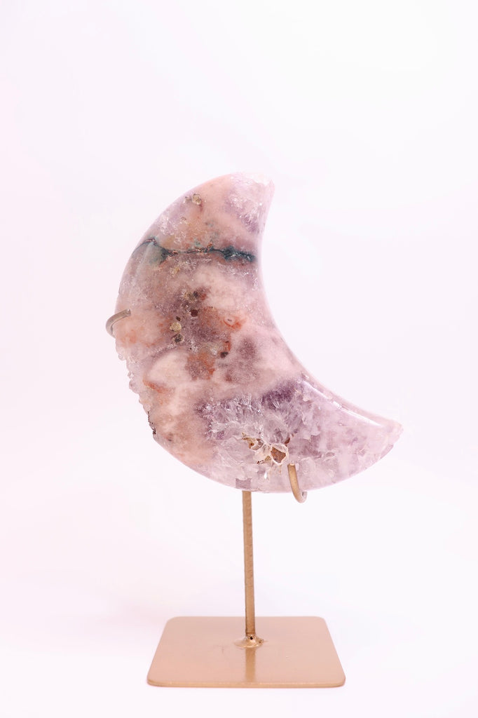PINK AMETHYST / / MOON WITH STAND #3